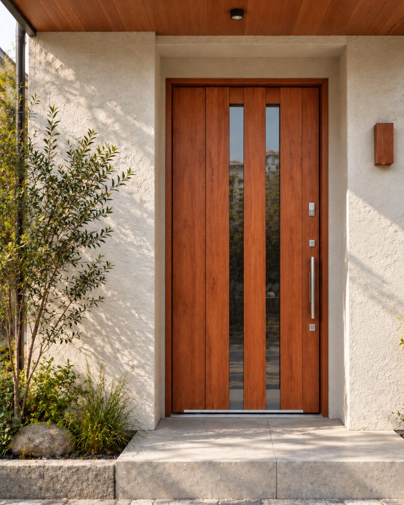 Door with twin glass inlays, cherry, Zavorr – finished door
