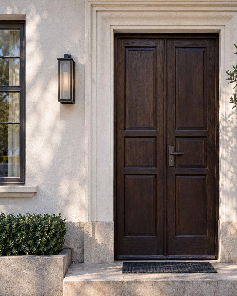 Double door with raised panels, stained oak, Zavorr – finished door